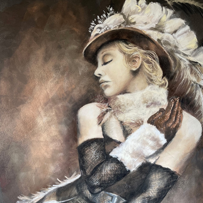 Velvet and Lace } original pastel art