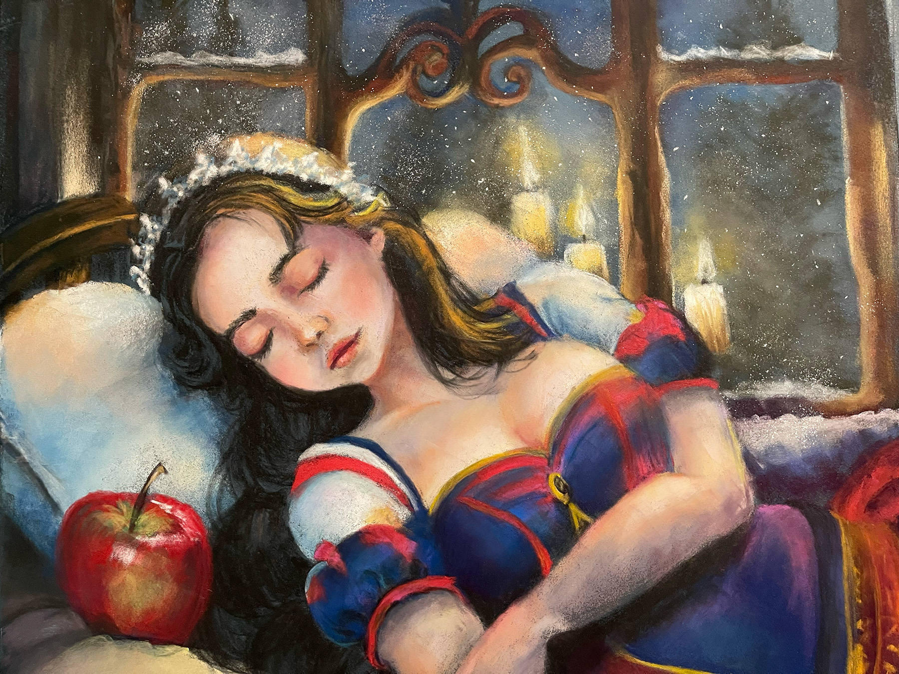 The Apple Can Wait| original pastel artwork