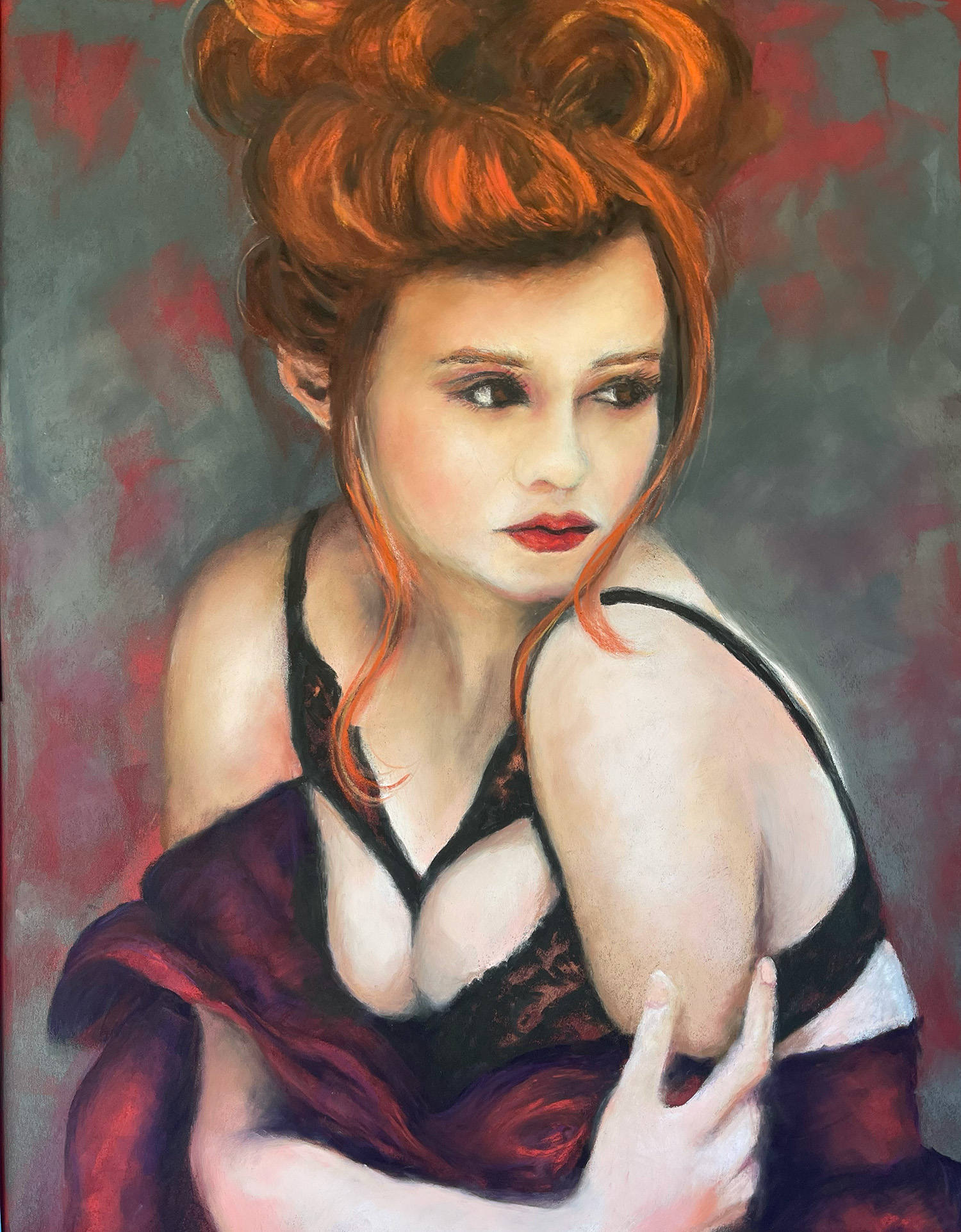 Sultry and Shy | original pastel artwork
