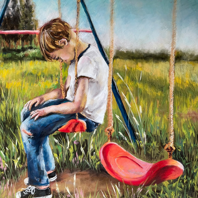 Empty Swing } original pastel art